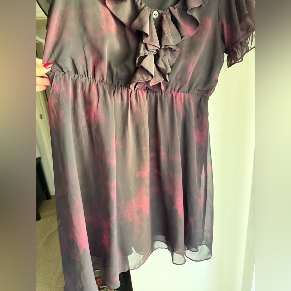 NWOT Disturbia Vesta Chiffon Ruffle Mini Dress 🩸 - Picture 8 of 9